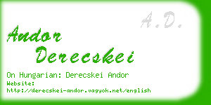 andor derecskei business card